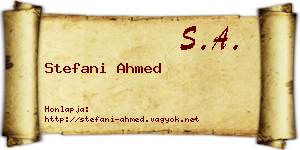Stefani Ahmed névjegykártya